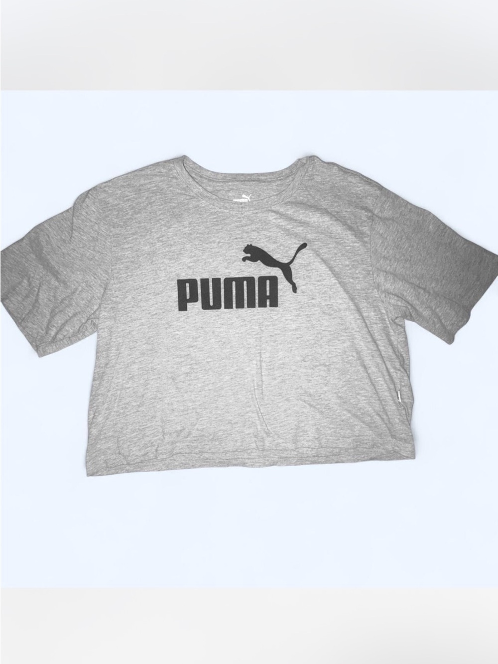 Puma White Logo on Gray Tee